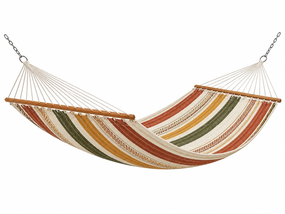 Amaca da giardino 300 x 100 x 120 cm in tessuto multicolore con barre in legno