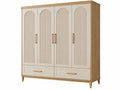 Armadio guardaroba 180 cm in legno beige e rovere con 4 ante 2 cassetti stile moderno